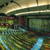 Empty onboard Tropical Theatre or Theater with green curtain, Serenade of the Seas?, SR, Radiance class, public rooms