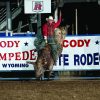 Brady Portenier, Herman, during the third performance of the Cody PRCA rodeo. Photo by Andy Watson. All Photos (C) Watson Rodeo Photos, INC. Any use must have written Permission.